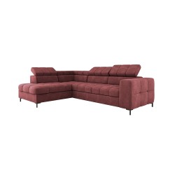 "PABLO Corner Sofa with Left-Hand L-Shape in VOGUE 08 Fabric, Adjustable Headrests and Sleep Function"