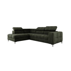 "PABLO Left-Handed L-Shaped Corner Sofa in VOGUE 11 Fabric with Adjustable Headrests and Sleeper Function"
