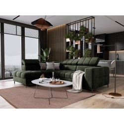 "PABLO Left-Handed L-Shaped Corner Sofa in VOGUE 11 Fabric with Adjustable Headrests and Sleeper Function" "PABLO Left-Handed L-Shaped Corner Sofa in VOGUE 11 Fabric with Adjustable Headrests and Sleeper Function"