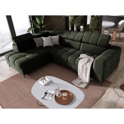 "PABLO Left-Handed L-Shaped Corner Sofa in VOGUE 11 Fabric with Adjustable Headrests and Sleeper Function" "PABLO Left-Handed L-Shaped Corner Sofa in VOGUE 11 Fabric with Adjustable Headrests and Sleeper Function"