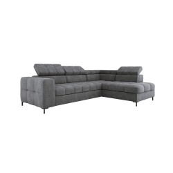 "PABLO Left-Hand L-Shaped Corner Sofa in VOGUE 14 Fabric with Adjustable Headrests and Sleep Function"