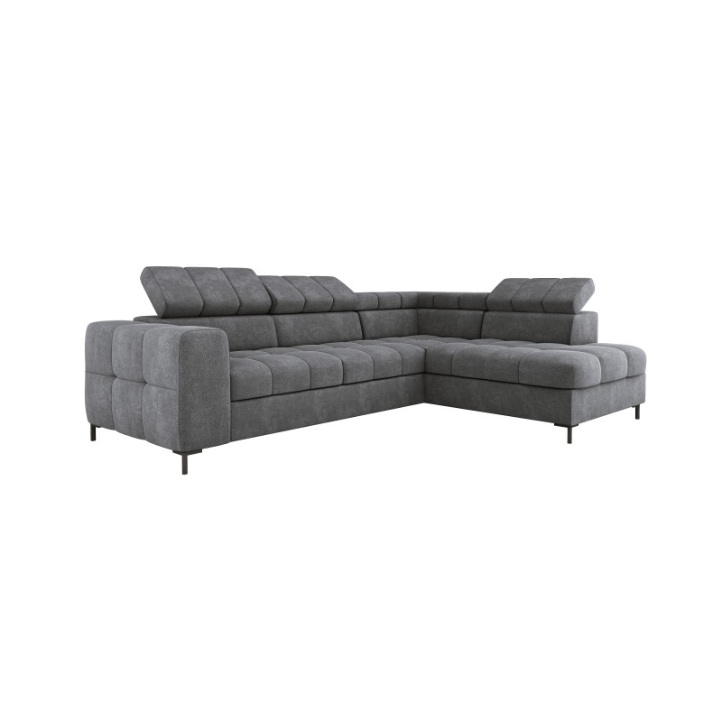 "PABLO Left-Hand L-Shaped Corner Sofa in VOGUE 14 Fabric with Adjustable Headrests and Sleep Function"