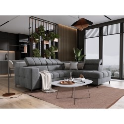 "PABLO Left-Hand L-Shaped Corner Sofa in VOGUE 14 Fabric with Adjustable Headrests and Sleep Function" "PABLO Left-Hand L-Shaped Corner Sofa in VOGUE 14 Fabric with Adjustable Headrests and Sleep Function"