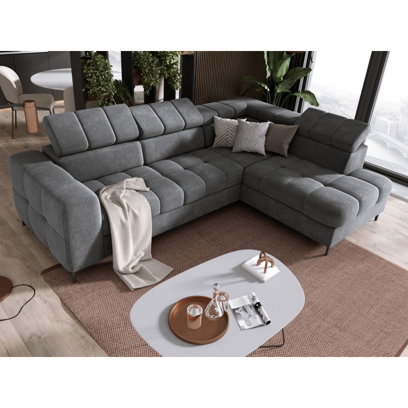 "PABLO Left-Hand L-Shaped Corner Sofa in VOGUE 14 Fabric with Adjustable Headrests and Sleep Function" "PABLO Left-Hand L-Shaped Corner Sofa in VOGUE 14 Fabric with Adjustable Headrests and Sleep Function"