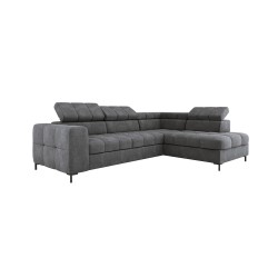 "PABLO Left-Hand L-Shaped Corner Sofa in VOGUE 16 Fabric with Adjustable Headrests and Sleep Function"