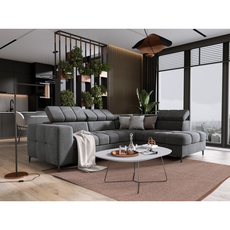 "PABLO Left-Hand L-Shaped Corner Sofa in VOGUE 16 Fabric with Adjustable Headrests and Sleep Function" "PABLO Left-Hand L-Shaped Corner Sofa in VOGUE 16 Fabric with Adjustable Headrests and Sleep Function"