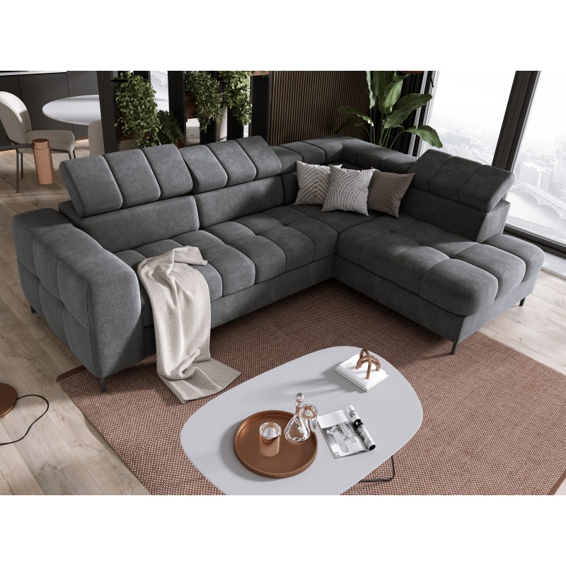 "PABLO Left-Hand L-Shaped Corner Sofa in VOGUE 16 Fabric with Adjustable Headrests and Sleep Function" "PABLO Left-Hand L-Shaped Corner Sofa in VOGUE 16 Fabric with Adjustable Headrests and Sleep Function"
