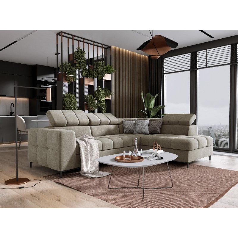 "PABLO Corner Sofa with an L-Layout, Right Side, in VOGUE 01 Fabric with Adjustable Headrests and Sleep Function" "PABLO Corner Sofa with an L-Layout, Right Side, in VOGUE 01 Fabric with Adjustable Headrests and Sleep Function"