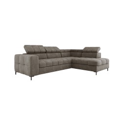 "PABLO Right-Side L-Shaped Corner Sofa in VOGUE 04 Fabric with Adjustable Headrests and Sleep Function"