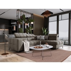 "PABLO Right-Side L-Shaped Corner Sofa in VOGUE 04 Fabric with Adjustable Headrests and Sleep Function" "PABLO Right-Side L-Shaped Corner Sofa in VOGUE 04 Fabric with Adjustable Headrests and Sleep Function"