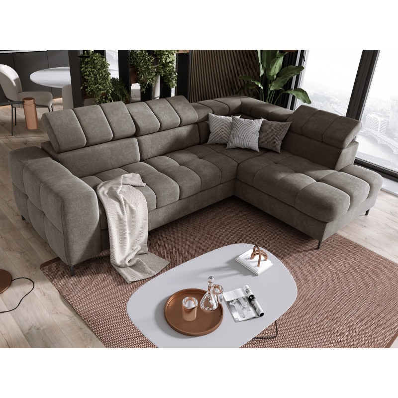 "PABLO Right-Side L-Shaped Corner Sofa in VOGUE 04 Fabric with Adjustable Headrests and Sleep Function" "PABLO Right-Side L-Shaped Corner Sofa in VOGUE 04 Fabric with Adjustable Headrests and Sleep Function"