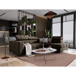 "PABLO Corner Sofa in L-Shape, Right Side, Upholstered in VOGUE 06 Fabric, with Adjustable Headrests and Sleep Function" "PABLO Corner Sofa in L-Shape, Right Side, Upholstered in VOGUE 06 Fabric, with Adjustable Headrests and Sleep Function"