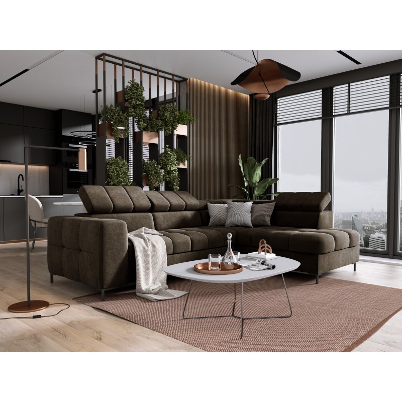 "PABLO Corner Sofa in L-Shape, Right Side, Upholstered in VOGUE 06 Fabric, with Adjustable Headrests and Sleep Function" "PABLO Corner Sofa in L-Shape, Right Side, Upholstered in VOGUE 06 Fabric, with Adjustable Headrests and Sleep Function"