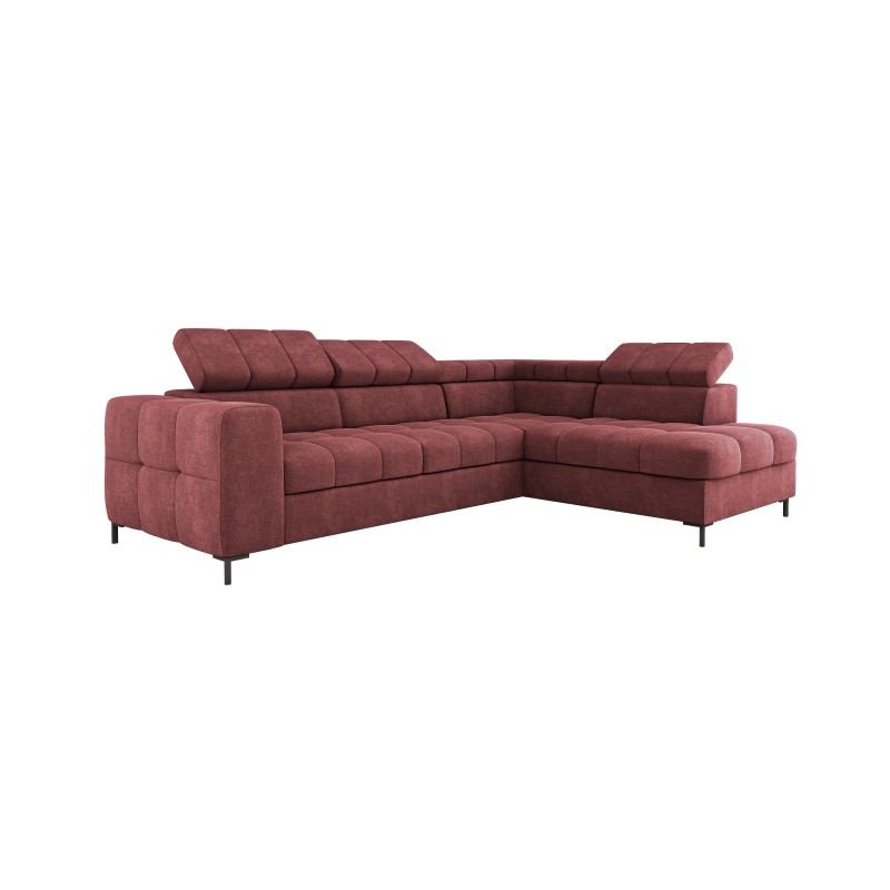 "PABLO Right-Handed L-Shaped Corner Sofa in VOGUE 08 Fabric with Adjustable Headrests and Sleep Function"