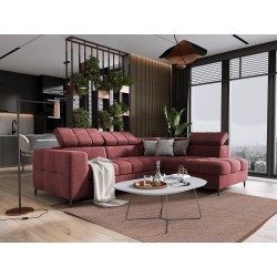 "PABLO Right-Handed L-Shaped Corner Sofa in VOGUE 08 Fabric with Adjustable Headrests and Sleep Function" "PABLO Right-Handed L-Shaped Corner Sofa in VOGUE 08 Fabric with Adjustable Headrests and Sleep Function"