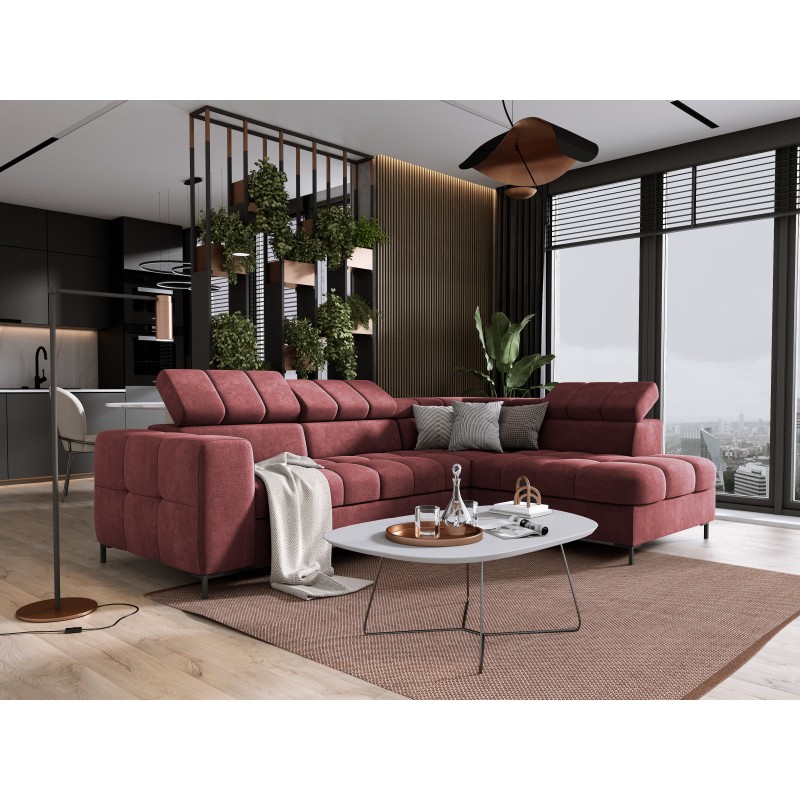 "PABLO Right-Handed L-Shaped Corner Sofa in VOGUE 08 Fabric with Adjustable Headrests and Sleep Function" "PABLO Right-Handed L-Shaped Corner Sofa in VOGUE 08 Fabric with Adjustable Headrests and Sleep Function"