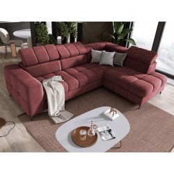 "PABLO Right-Handed L-Shaped Corner Sofa in VOGUE 08 Fabric with Adjustable Headrests and Sleep Function" "PABLO Right-Handed L-Shaped Corner Sofa in VOGUE 08 Fabric with Adjustable Headrests and Sleep Function"