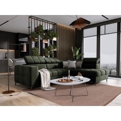 "PABLO Corner Sofa in L-Shape, Right Side in VOGUE 11 Fabric with Adjustable Headrests and Sleep Function" "PABLO Corner Sofa in L-Shape, Right Side in VOGUE 11 Fabric with Adjustable Headrests and Sleep Function"