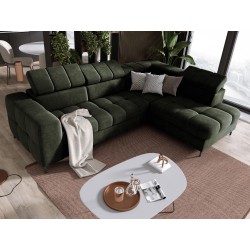 "PABLO Corner Sofa in L-Shape, Right Side in VOGUE 11 Fabric with Adjustable Headrests and Sleep Function" "PABLO Corner Sofa in L-Shape, Right Side in VOGUE 11 Fabric with Adjustable Headrests and Sleep Function"