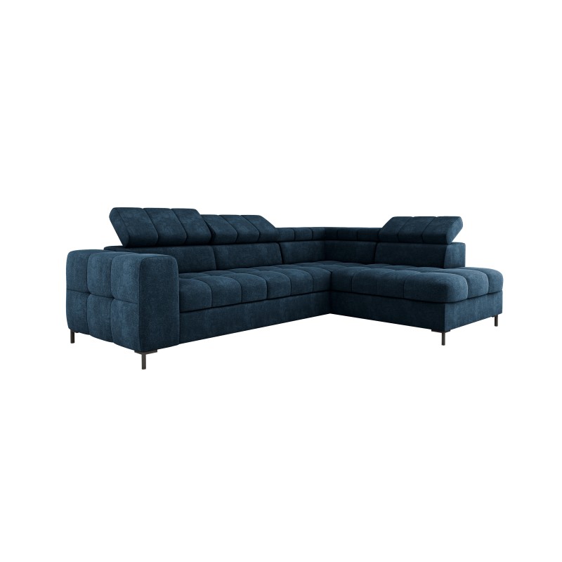 "PABLO Corner Sofa in L-Shape, Right Side, Upholstered in VOGUE 13 Fabric with Adjustable Headrests and Sleep Function"