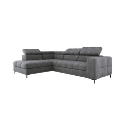 "PABLO Corner Sofa in L Layout Right Side in VOGUE 14 Fabric with Adjustable Headrests and Sleep Function"