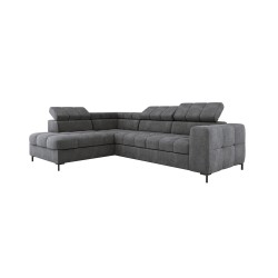 "PABLO Corner Sofa in L-Shape Configuration, Right-Side in VOGUE 16 Fabric with Adjustable Headrests and Sleep Function"