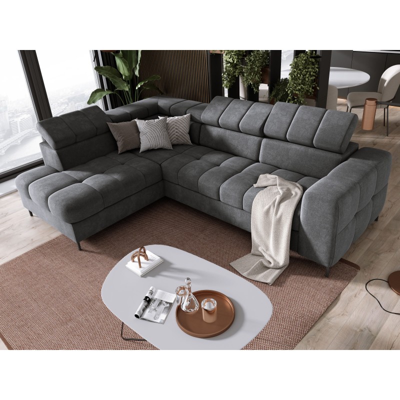 "PABLO Corner Sofa in L-Shape Configuration, Right-Side in VOGUE 16 Fabric with Adjustable Headrests and Sleep Function" "PABLO Corner Sofa in L-Shape Configuration, Right-Side in VOGUE 16 Fabric with Adjustable Headrests and Sleep Function"