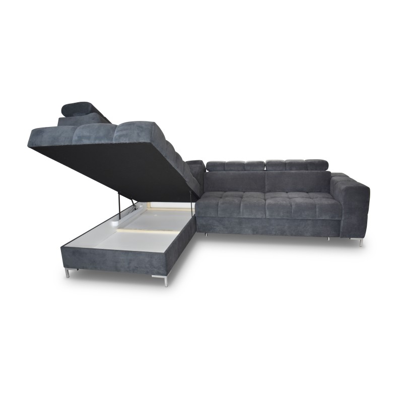 "PABLO Corner Sofa in L-Shape Configuration, Right-Side in VOGUE 16 Fabric with Adjustable Headrests and Sleep Function" "PABLO Corner Sofa in L-Shape Configuration, Right-Side in VOGUE 16 Fabric with Adjustable Headrests and Sleep Function"