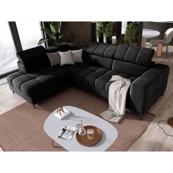 "PABLO Corner Sofa in L-Layout, Right Side, Upholstered in VOGUE 18 Fabric with Adjustable Headrests and Sleep Function" "PABLO Corner Sofa in L-Layout, Right Side, Upholstered in VOGUE 18 Fabric with Adjustable Headrests and Sleep Function"