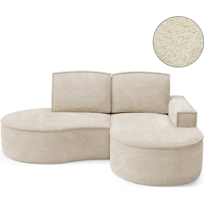 MOLLY Right-Handed Corner Sofa without Sleep Function, Free-Standing in ABRIAMO 03 Beige Fabric MOLLY Right-Handed Corner Sofa without Sleep Function, Free-Standing in ABRIAMO 03 Beige Fabric