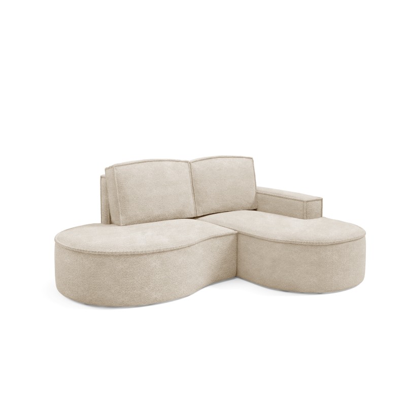 MOLLY Right-Handed Corner Sofa without Sleep Function, Free-Standing in ABRIAMO 03 Beige Fabric MOLLY Right-Handed Corner Sofa without Sleep Function, Free-Standing in ABRIAMO 03 Beige Fabric