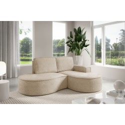 MOLLY Right-Handed Corner Sofa without Sleep Function, Free-Standing in ABRIAMO 03 Beige Fabric MOLLY Right-Handed Corner Sofa without Sleep Function, Free-Standing in ABRIAMO 03 Beige Fabric