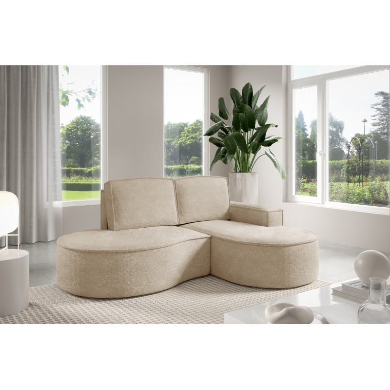 MOLLY Right-Handed Corner Sofa without Sleep Function, Free-Standing in ABRIAMO 03 Beige Fabric MOLLY Right-Handed Corner Sofa without Sleep Function, Free-Standing in ABRIAMO 03 Beige Fabric