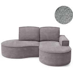 MOLLY Right-Handed Corner Sofa without Sleep Function, Free-Standing in ABRIAMO 07 Grey Fabric MOLLY Right-Handed Corner Sofa without Sleep Function, Free-Standing in ABRIAMO 07 Grey Fabric