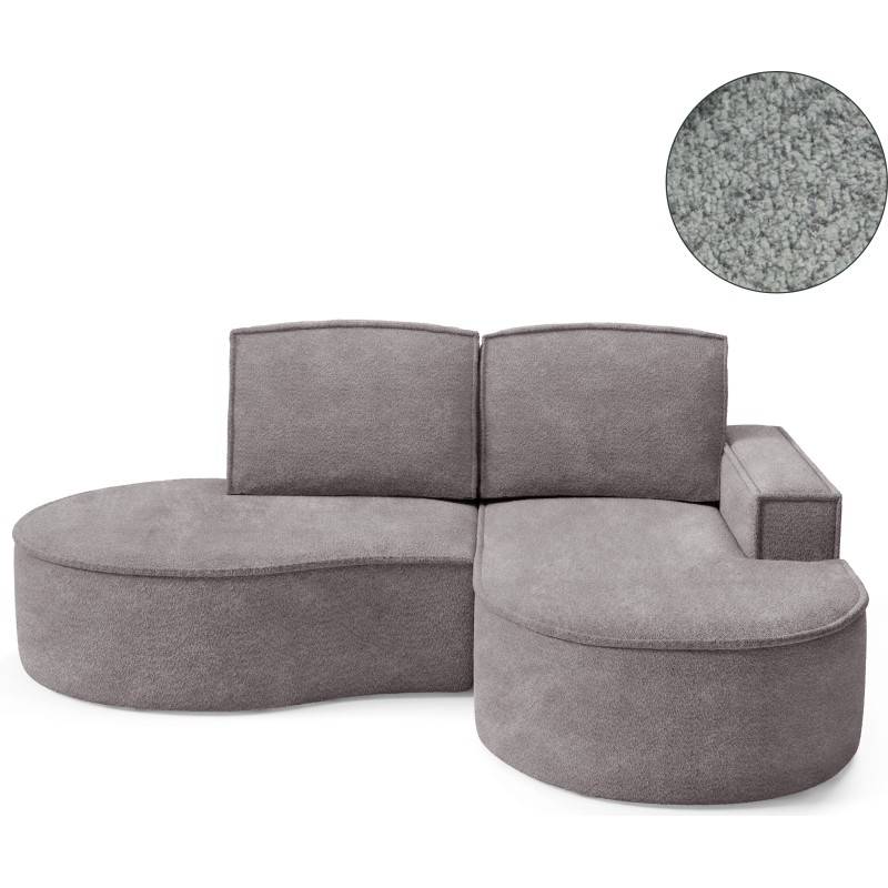 MOLLY Right-Handed Corner Sofa without Sleep Function, Free-Standing in ABRIAMO 07 Grey Fabric MOLLY Right-Handed Corner Sofa without Sleep Function, Free-Standing in ABRIAMO 07 Grey Fabric