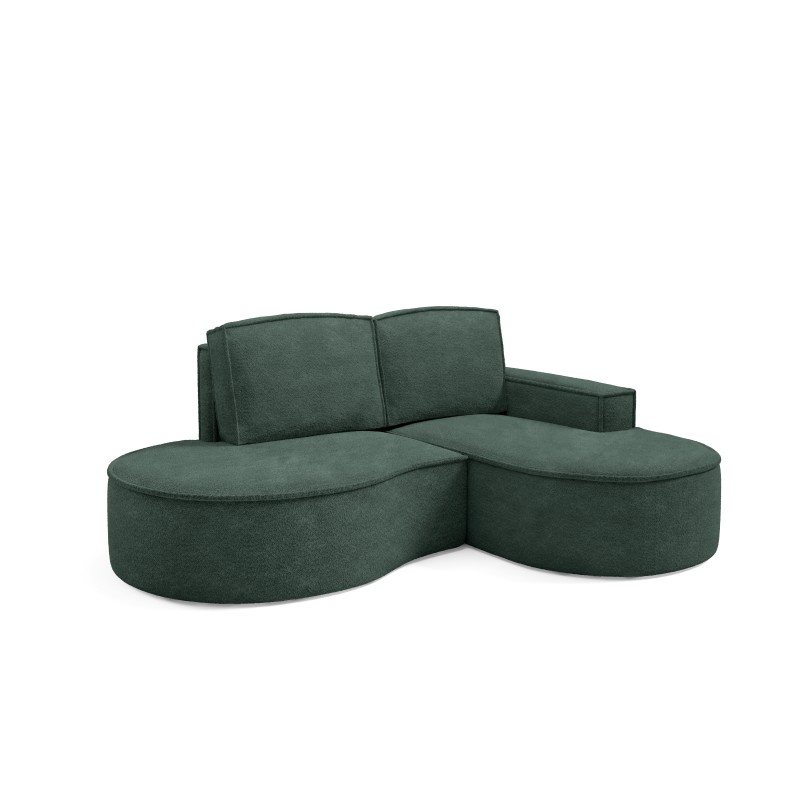 MOLLY Right-Hand Corner Sofa without Sleep Function, Freestanding ABRIAMO 09 Green Fabric MOLLY Right-Hand Corner Sofa without Sleep Function, Freestanding ABRIAMO 09 Green Fabric