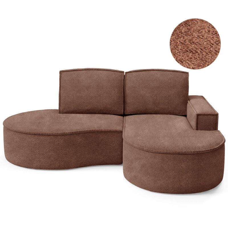 MOLLY Right-Hand Corner Sofa without Sleep Function, Free-Standing in ABRIAMO 12 Brown Fabric MOLLY Right-Hand Corner Sofa without Sleep Function, Free-Standing in ABRIAMO 12 Brown Fabric