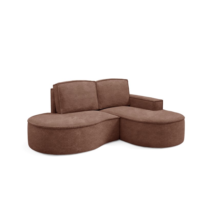 MOLLY Right-Hand Corner Sofa without Sleep Function, Free-Standing in ABRIAMO 12 Brown Fabric MOLLY Right-Hand Corner Sofa without Sleep Function, Free-Standing in ABRIAMO 12 Brown Fabric