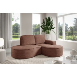 MOLLY Right-Hand Corner Sofa without Sleep Function, Free-Standing in ABRIAMO 12 Brown Fabric MOLLY Right-Hand Corner Sofa without Sleep Function, Free-Standing in ABRIAMO 12 Brown Fabric