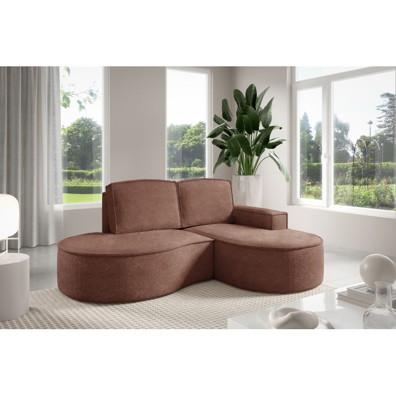 MOLLY Right-Hand Corner Sofa without Sleep Function, Free-Standing in ABRIAMO 12 Brown Fabric MOLLY Right-Hand Corner Sofa without Sleep Function, Free-Standing in ABRIAMO 12 Brown Fabric