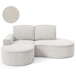 "MOLLY Left-Handed Corner Sofa without Sleep Function, Free-Standing in CURIO 02 White Fabric" "MOLLY Left-Handed Corner Sofa without Sleep Function, Free-Standing in CURIO 02 White Fabric"