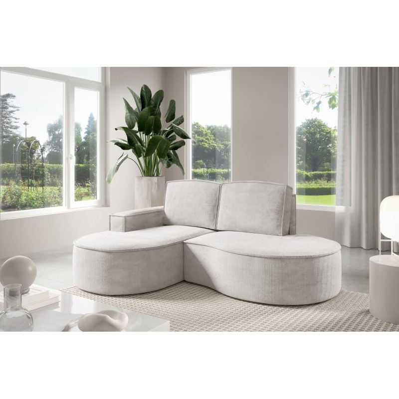 "MOLLY Left-Handed Corner Sofa without Sleep Function, Free-Standing in CURIO 02 White Fabric" "MOLLY Left-Handed Corner Sofa without Sleep Function, Free-Standing in CURIO 02 White Fabric"