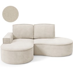 MOLLY Left-Handed Corner Sofa without Sleep Function, Free-Standing in CURIO 09 Beige Fabric MOLLY Left-Handed Corner Sofa without Sleep Function, Free-Standing in CURIO 09 Beige Fabric