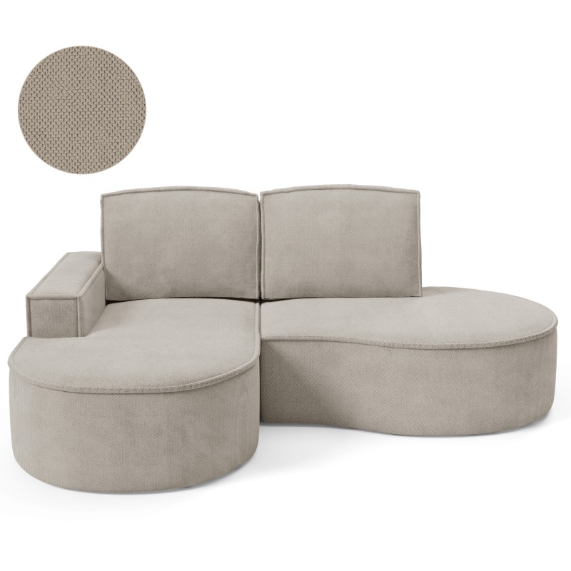 MOLLY Left-Handed Corner Sofa without Sleep Function, Freestanding in CURIO 11 Ash Grey Fabric MOLLY Left-Handed Corner Sofa without Sleep Function, Freestanding in CURIO 11 Ash Grey Fabric