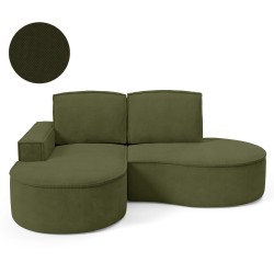 MOLLY Left-Hand Corner Sofa without Sleep Function, Free-Standing in CURIO 39 Green Fabric MOLLY Left-Hand Corner Sofa without Sleep Function, Free-Standing in CURIO 39 Green Fabric