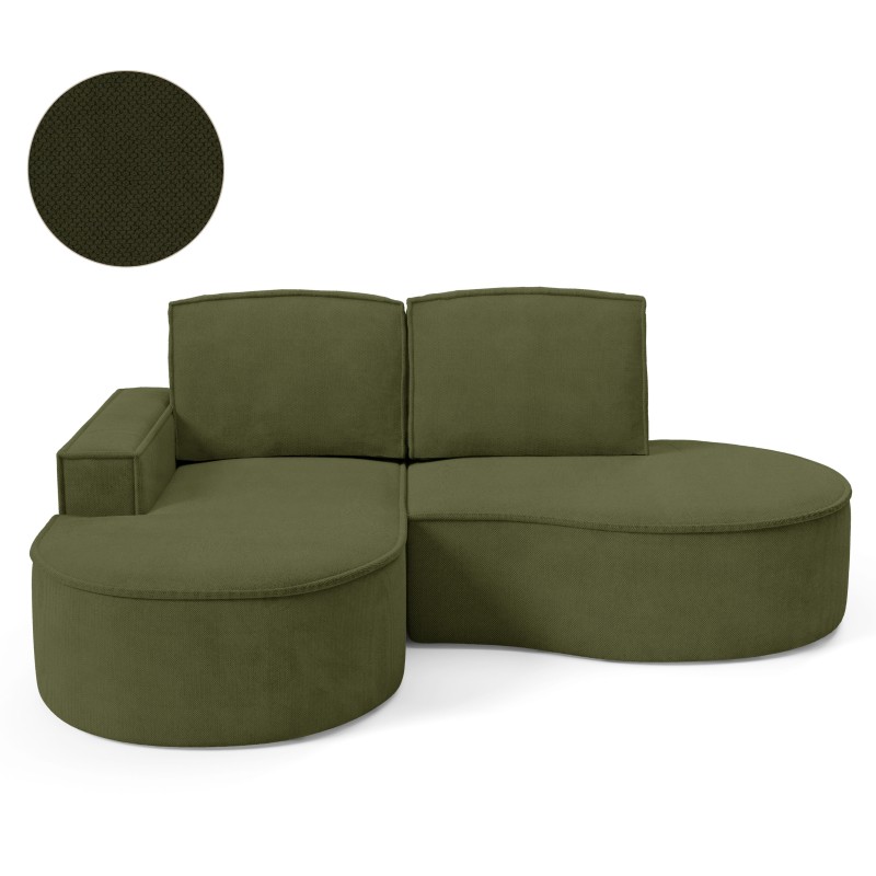 MOLLY Left-Hand Corner Sofa without Sleep Function, Free-Standing in CURIO 39 Green Fabric MOLLY Left-Hand Corner Sofa without Sleep Function, Free-Standing in CURIO 39 Green Fabric