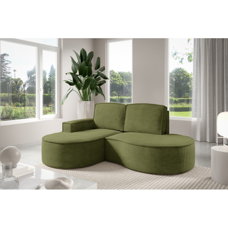 MOLLY Left-Hand Corner Sofa without Sleep Function, Free-Standing in CURIO 39 Green Fabric MOLLY Left-Hand Corner Sofa without Sleep Function, Free-Standing in CURIO 39 Green Fabric