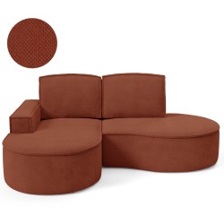 MOLLY Left-Handed Corner Sofa without Sleep Function, Free-Standing in CURIO 55 Brown Fabric MOLLY Left-Handed Corner Sofa without Sleep Function, Free-Standing in CURIO 55 Brown Fabric