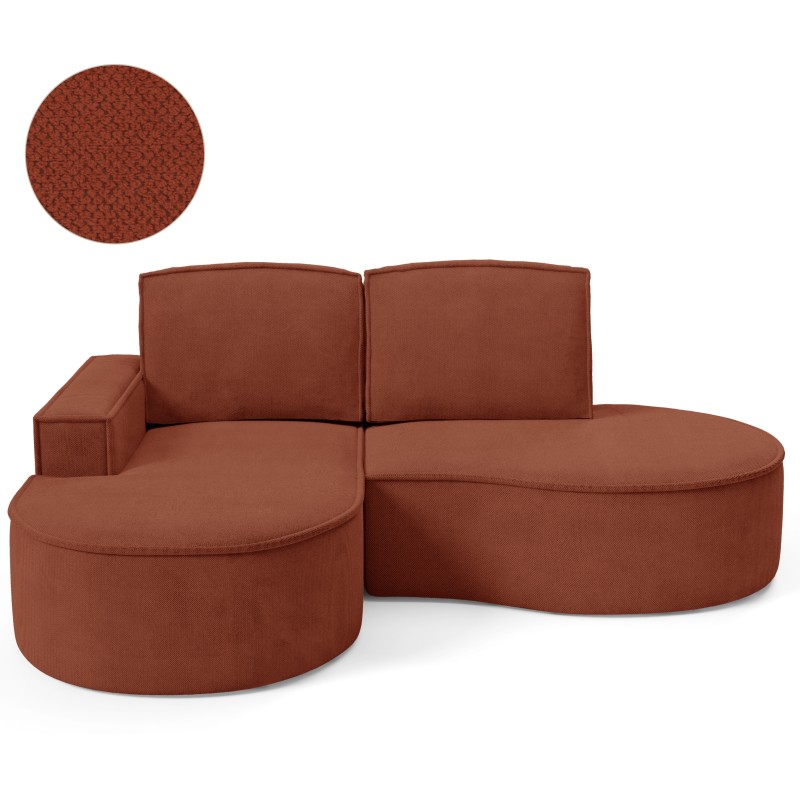MOLLY Left-Handed Corner Sofa without Sleep Function, Free-Standing in CURIO 55 Brown Fabric MOLLY Left-Handed Corner Sofa without Sleep Function, Free-Standing in CURIO 55 Brown Fabric