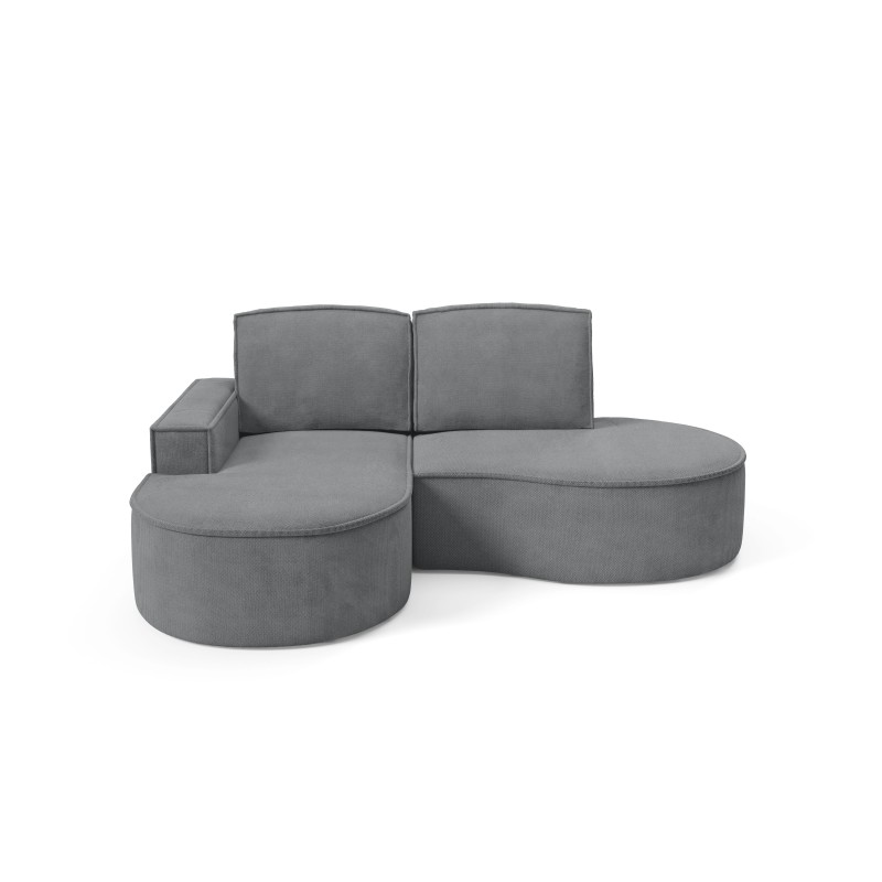 MOLLY Left-Handed Corner Sofa without Sleep Function, Freestanding in CURIO 97 Grey Fabric MOLLY Left-Handed Corner Sofa without Sleep Function, Freestanding in CURIO 97 Grey Fabric